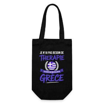 Besoin de Grèce Pas de thérapie - Sac à bouteille - noir - Devant