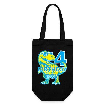 DINO 4 ANS DINOSAURE 4E ANNIVERSAIRE - Sac à bouteille - noir - Devant