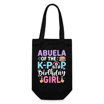 Abuela of The K-Pop Birthday Girl - Geschenkbeutel für Flaschen - Schwarz - Vorne