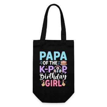 Papa of The K-Pop Birthday Girl - Gift Bag for Bottles - black - Front