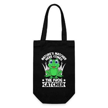 Frog Catcher Nature´s Matcher Here Comes Frog - Geschenkbeutel für Flaschen - Schwarz - Vorne