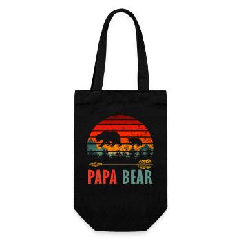 Papa Bear Vintage Rétro Père Mari Cadeau Famille - Sac à bouteille - noir - Devant