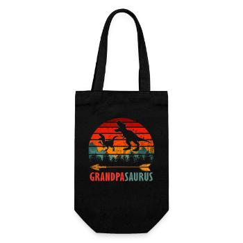 Grandpasaurus Grandpa Dinosaur Cadeau Familial Drôle - Sac à bouteille - noir - Devant