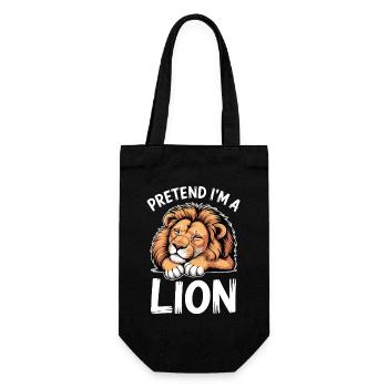 Lion Sayings Lion Funny Lion Gift - Gift Bag for Bottles - black - Front