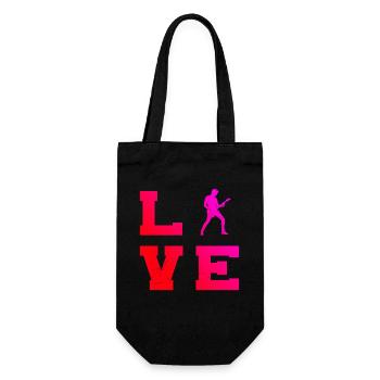 Idée cadeau pour un guitariste avec guitare - Sac à bouteille - noir - Devant
