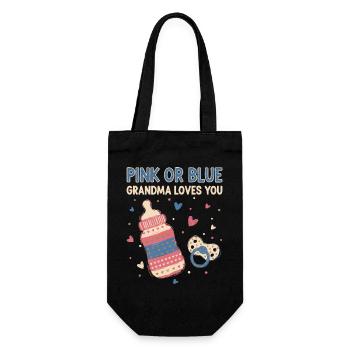 Révélation du sexe : Rose ou bleu Grand-mère t’aime - Sac à bouteille - noir - Devant