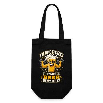 Beer fitness: Fit with beer in your stomach - Gift Bag for Bottles - black - Front