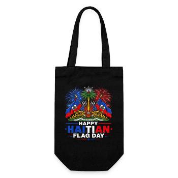 Festive Haitian Flag Festival - Gift Bag for Bottles - black - Front