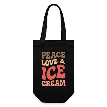Eis - Geschenkbeutel für Flaschen - Schwarz - Vorne