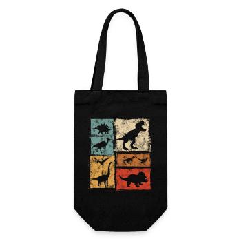 Retro Dinosaur Types Graphic - Cute Dinos - Gift Bag for Bottles - black - Front