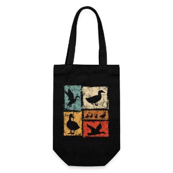 Ducks Collage - Retro Artwork - Farm - Gift Bag for Bottles - black - Front
