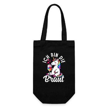 Ich Bin Die Braut Jga Einhorn Cocktail Party - Geschenkbeutel für Flaschen - Schwarz - Vorne