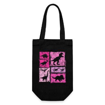Vintage Dinosaur Dino Graphic - Cute Dinos - Gift Bag for Bottles - black - Front