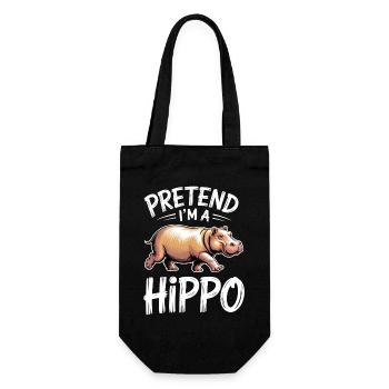 Nilpferd Sprüche Flusspferd Witz Nilpferd Geschenk - Geschenkbeutel für Flaschen - Schwarz - Vorne