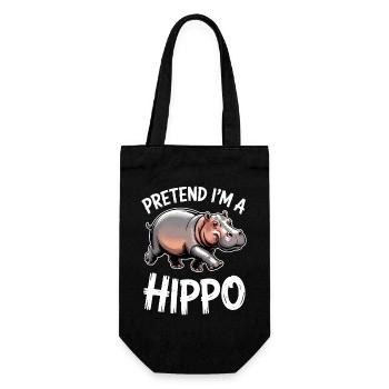 Nilpferd Sprüche Flusspferd Witz Nilpferd Geschenk - Geschenkbeutel für Flaschen - Schwarz - Vorne