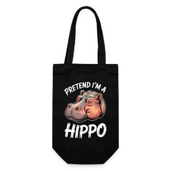 Nilpferd Sprüche Flusspferd Witz Nilpferd Geschenk - Geschenkbeutel für Flaschen - Schwarz - Vorne
