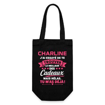 Charline: Le meilleur des cadeaux, déjà - Sac à bouteille - noir - Devant
