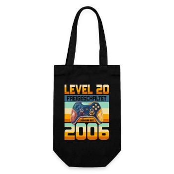 20. Geburtstag Junge Mädchen 2006 Gaming Level 20 - Geschenkbeutel für Flaschen - Schwarz - Vorne