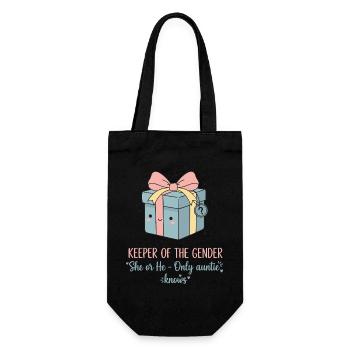 Gender Reveal Keeper Of The Gender She Or He - Gift Bag for Bottles - black - Front
