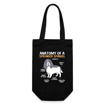 Springer Spaniel - Gift Bag for Bottles - black - Front