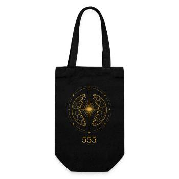 555 Kosmische Verschiebung - Geschenkbeutel für Flaschen - Schwarz - Vorne