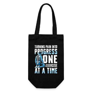 Turning Pain Into Progress One Exercise At A Time - Gift Bag for Bottles - black - Front
