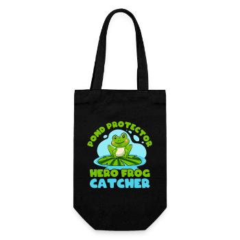 Frog Catcher Pond Protector Frog - Gift Bag for Bottles - black - Front
