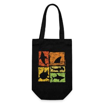 Hai Vintage Silhouetten Grafik - Geschenkbeutel für Flaschen - Schwarz - Vorne