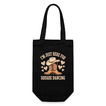 Square Dancing Square Dancer Gifts - Gift Bag for Bottles - black - Front