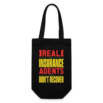 Insurance Agent Real Don ́t Recover Funny Insurance - Gift Bag for Bottles - black - Front