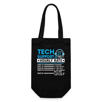 Tech-Support Stundensatz Meme Geschenk Sarkasmus - Geschenkbeutel für Flaschen - Schwarz - Vorne