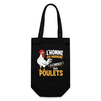 L'homme qui murmure aux poulets - Sac à bouteille - noir - Devant
