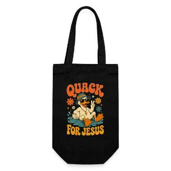 Quack for Jesus colorful sea duck - Gift Bag for Bottles - black - Front