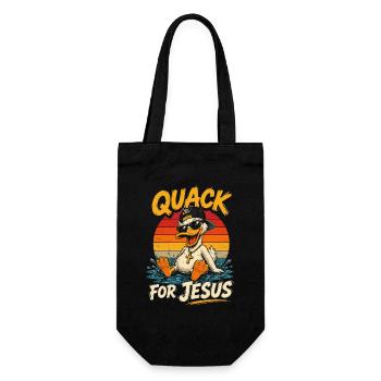 Quack for Jesus Retro Duck Shirt - Gift Bag for Bottles - black - Front