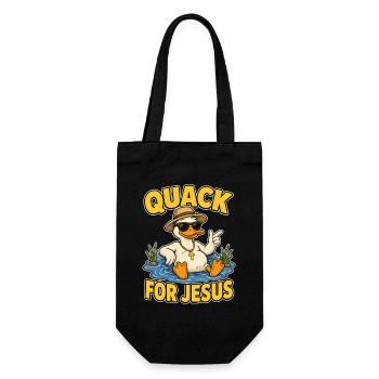 Quack for Jesus Duck Design - Gift Bag for Bottles - black - Front