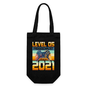 5. Geburtstag Junge Mädchen 2021 Gaming Gamer - Geschenkbeutel für Flaschen - Schwarz - Vorne