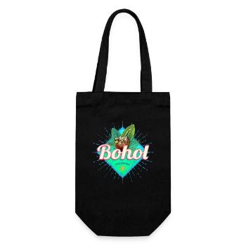 Bohol auf Philippinen Vintage Kokosnuss Filipino - Geschenkbeutel für Flaschen - Schwarz - Vorne