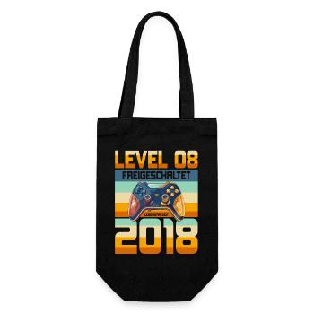 8. Geburtstag Junge Mädchen 2018 Gaming Gamer - Geschenkbeutel für Flaschen - Schwarz - Vorne