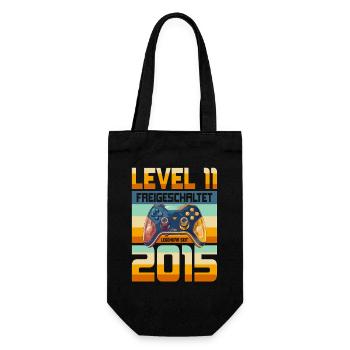 11. Geburtstag Junge Mädchen 2015 Gaming Level 11 - Geschenkbeutel für Flaschen - Schwarz - Vorne
