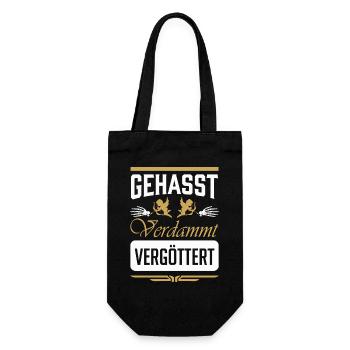 Gehasst VerdammT Vergottet - Geschenkbeutel für Flaschen - Schwarz - Vorne