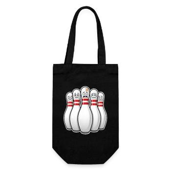 Kegeln Bowling Pins - Geschenkbeutel für Flaschen - Schwarz - Vorne