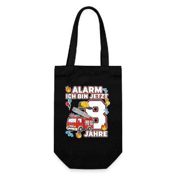 Alarm Ich Bin Jetzt 8 Feuerwehr Geburtstag - Geschenkbeutel für Flaschen - Schwarz - Vorne