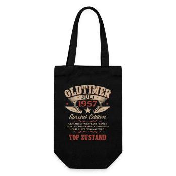 69. Geburtstag Geschenk Mann Oldtimer Juli 1957 - Geschenkbeutel für Flaschen - Schwarz - Vorne
