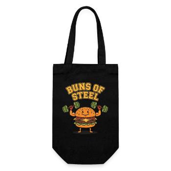 Buns of Steel – Hamburger Kraft Gym Fitness - Gift Bag for Bottles - black - Front