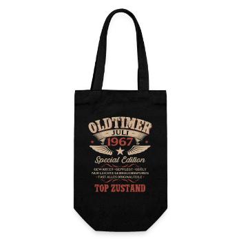 59. Geburtstag Geschenk Mann Oldtimer Juli 1967 - Geschenkbeutel für Flaschen - Schwarz - Vorne