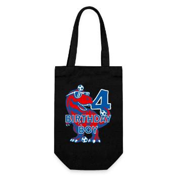 4 YEARS BIRTHDAY BOY FOOTBALL 4TH BIRTHDAY - Gift Bag for Bottles - black - Front