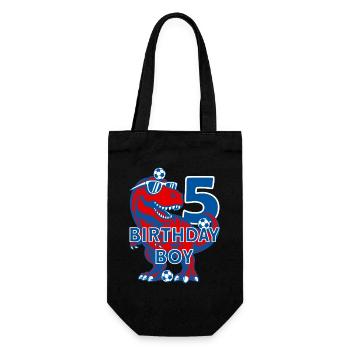 5 JAHRE BIRTHDAY BOY FUßBALL 5. GEBURTSTAG - Geschenkbeutel für Flaschen - Schwarz - Vorne