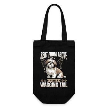 Shih Tzu Dog Breed - Gift Bag for Bottles - black - Front