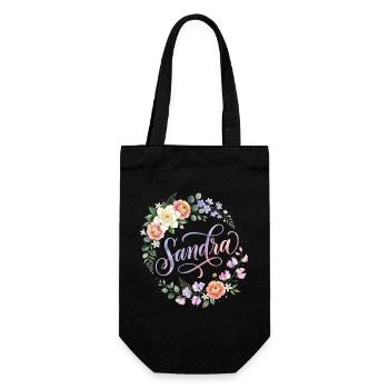 Sandra Flower Wreath Signature - Gift Bag for Bottles - black - Front