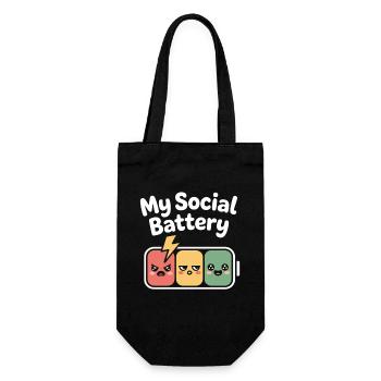 Social Battery Introvert Dead Battery Battery - Gift Bag for Bottles - black - Front
